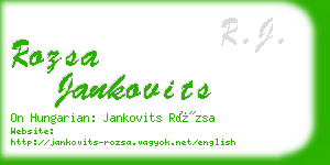rozsa jankovits business card